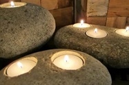 Βάση από Φυσική Πέτρα για ρεσώ Riverstone Candle